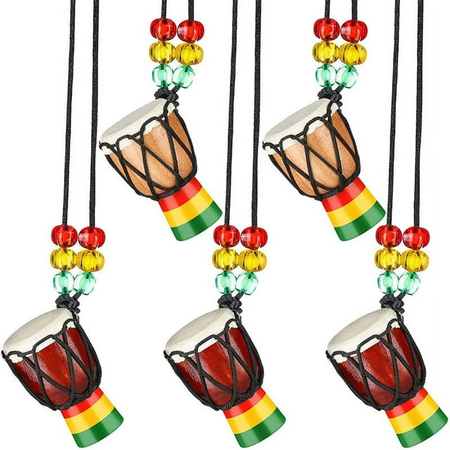 5 Pcs Instrument Necklaces Djembe Drum Mini Pendant African Drum