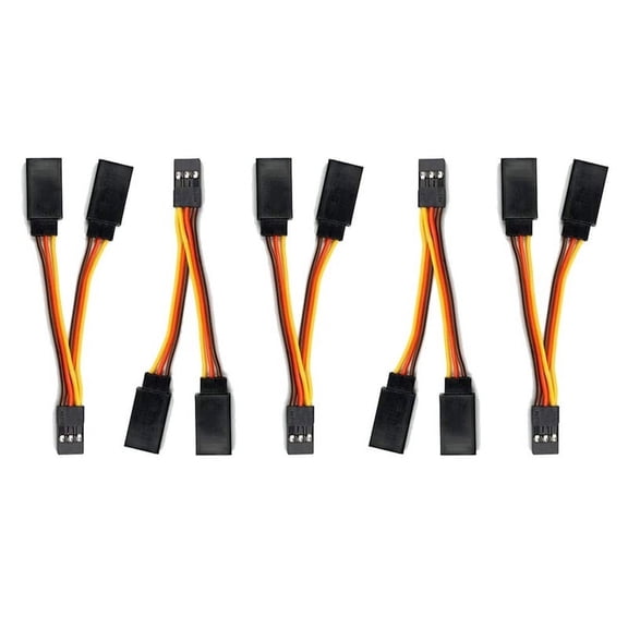 5 Pcs JR/Futaba Style Servo 1 To 2 Y Harness Leads Splitter Cable Male To Female Lead Wire for RC Models 7Cm