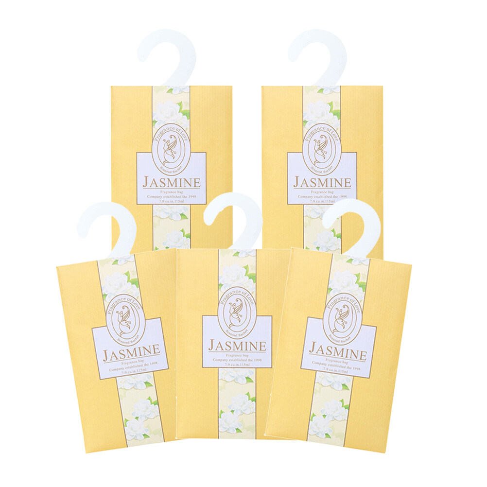 5 Pcs Jasmine Scented Sachets Bag Yellow Air Freshener for Drawers