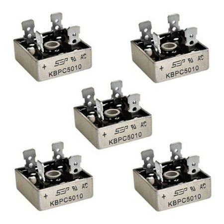 5 Pcs KBPC5010 1000V 50A Metal Case Single Phase Diode Bridge Rectifier