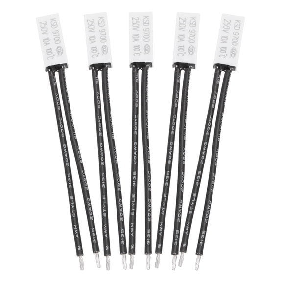 5 Pcs KSD9700 Thermostat 100°C/212°F Normally Close Temperature Switch Thermal Protector N.C 10A 250V Plastic Temperature Controller