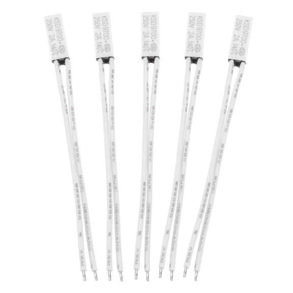 5 Pcs KSD9700 Thermostat 140°C/284°F Normally Close Temperature Switch Thermal Protector N.C 2A 250V Plastic Temperature Controller