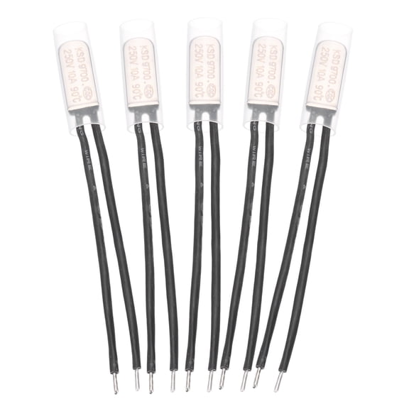 5 Pcs KSD9700 Thermostat 90°C/194°F Normally Close Temperature Switch Thermal Protector N.C 10A 250V Metal Temperature Controller