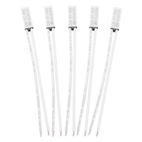 5 Pcs KSD9700 Thermostat 95°C/203°F Normally Close Temperature Switch Thermal Protector N.C 2A 250V Plastic Temperature Controller