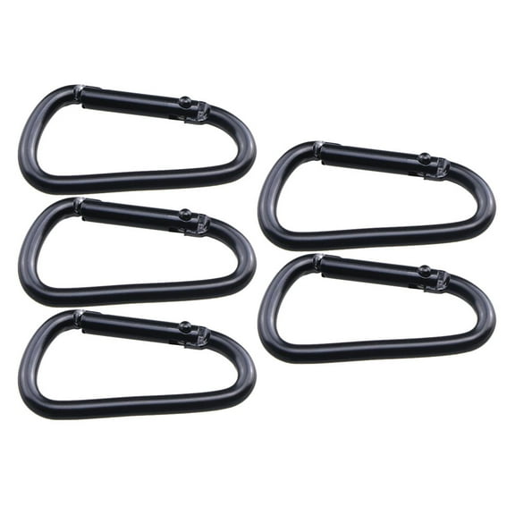 5 Pcs Key Fob Aluminum D Ring Carabiner Spring Snap Hooks Climbing Clip Chain Buckle Metal Wireless Mini