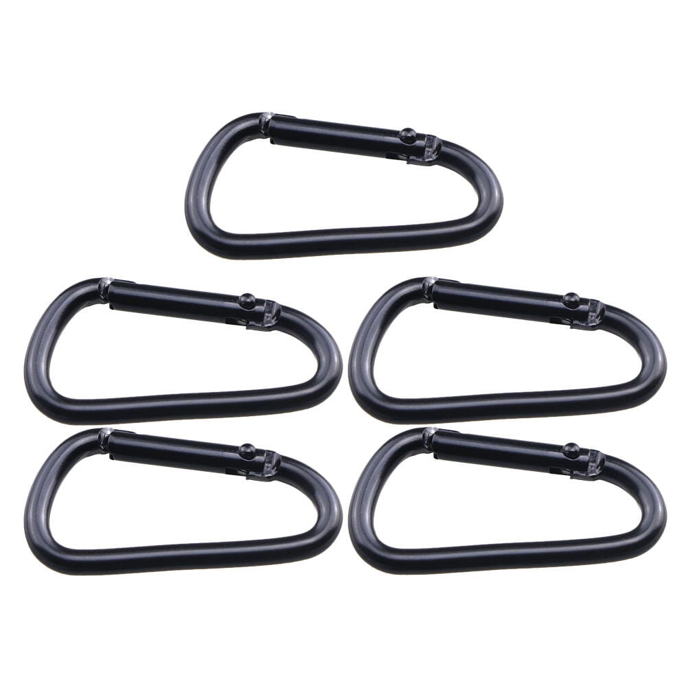 5 Pcs Keychain Metal Carabiner Clips Locking Climb Buckle Wireless Aluminum Alloy