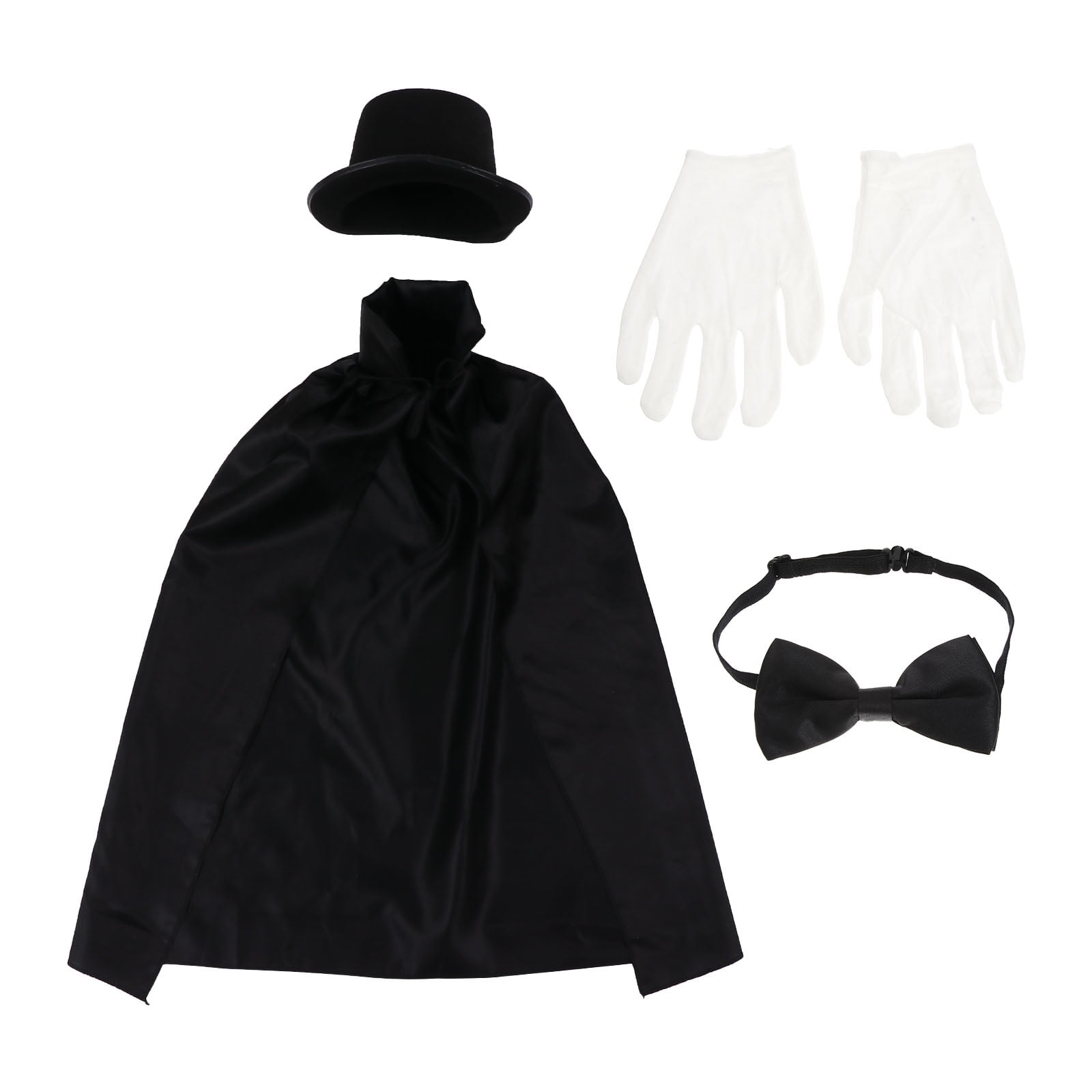 5 Pcs Kids Magician Role Play Set with Cape Hat Cravat Gloves Unisex ...