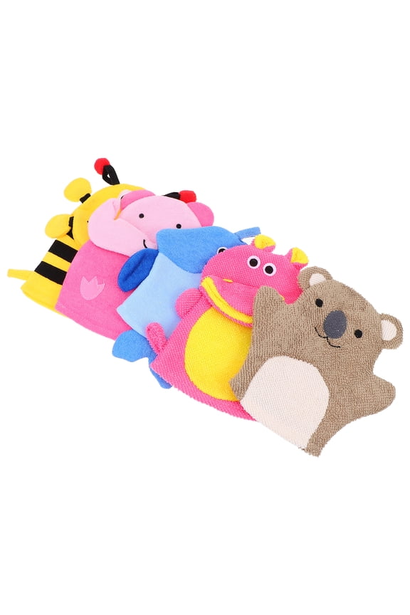 5pcs Bathing Scrubber Bath Exfoliating Scrubbing Gloves