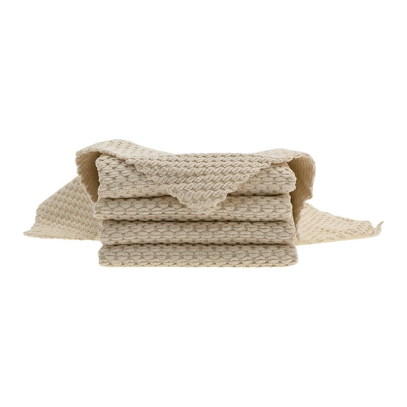5 Pcs Kitchen Hand Towels Kitchen Dish Cloths Reusable Dishcloths for Kitchens 9.84"x9.84" Beige