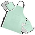 thumbnail image 1 of 5 Pcs Kitchen Set Heat Resistant Oven Mitts and Non-Slip Pot Holders with Adjustable Cooking Apron Pastel Green, 1 of 6
