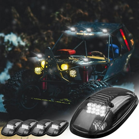 5 Pcs LED Car Roof Lights, Truck Cab Light Set with Vibration Sensor, Improved Roof Lights with 9 Light Beads, For Trucks and Pickup