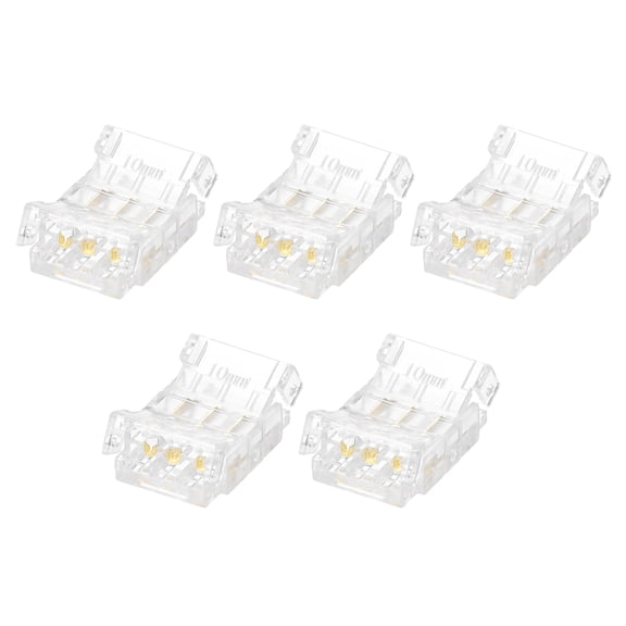 5 Pcs LED Strip Connector 3 Pin 10mm LED Connectors for Strip Lights Transparent Solderless LED Light Adapter Connector