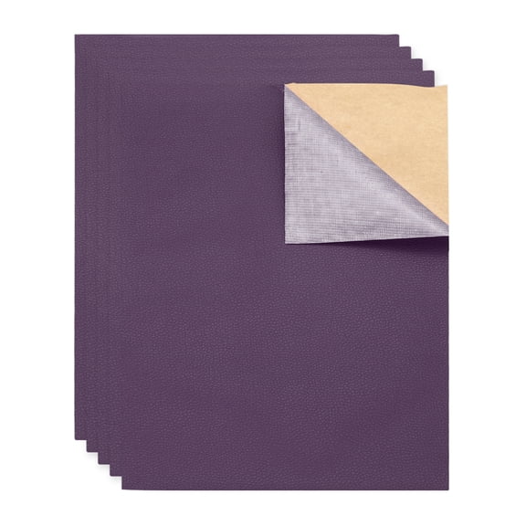 5 Pcs Leather Repair Patch 10"x12" Self-Adhesive Leather Vinyl Repair Tape Kit for Furniture Couches Sofa Chair Car Boat Seats Jackets, Dark Purple