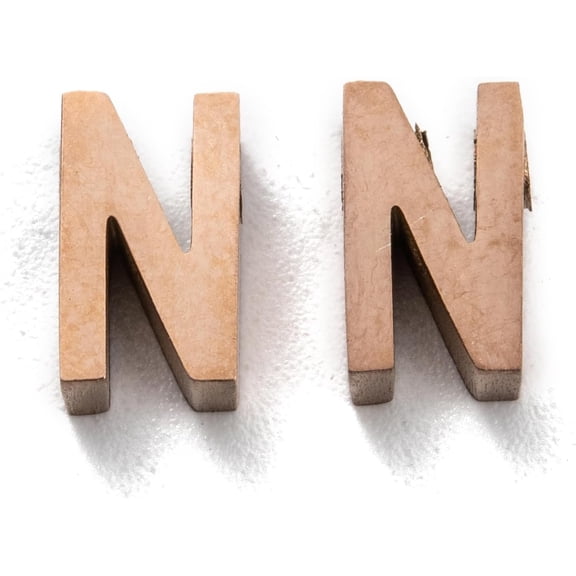 5 Pcs Letter N Pendant Charms Ion Plating(IP) 304 Stainless Steel Charms Alphabet Rose Gold Letter.N Metal Charms Pendant for Women DIY Necklace Bracelet Earring Jewelry Craft Making