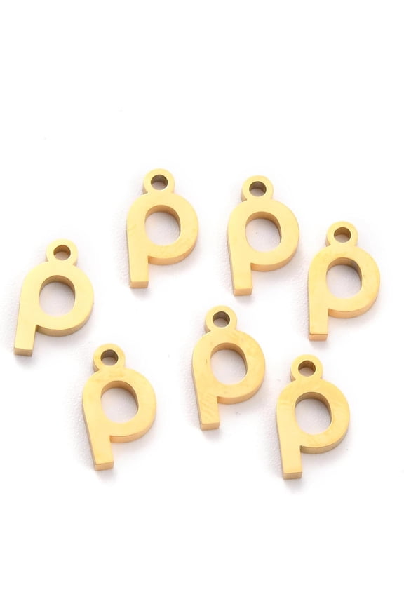 5 Pcs Letter R Pendant Charms 304 Stainless Steel Pendants Matte Style Greek Alphabet Letter.R Letter.R Metal Charms Pendant for Women Birthday Festival Elegant Gifts Personalized Jewelry