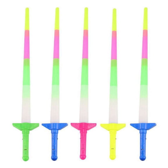 5 Pcs Light Up LED Swords Telescopic Sabers Glow in Dark, Mini Glow Sticks, Party Favors