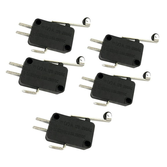 5 Pcs Limit Switch Micro Switch Lever Roller Normally Open Microswitch SPDT Long