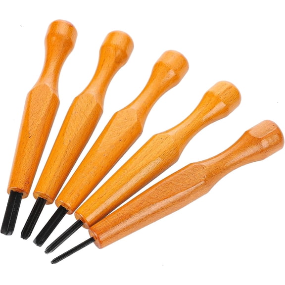 5 Pcs Linocut Tools Sets Linoleum Carving Tools Wood Chisel V Shaped Knife for Printmaking Woodcarving Beginners (1.5mm, 2mm, 3mm, 4mm, 5mm)