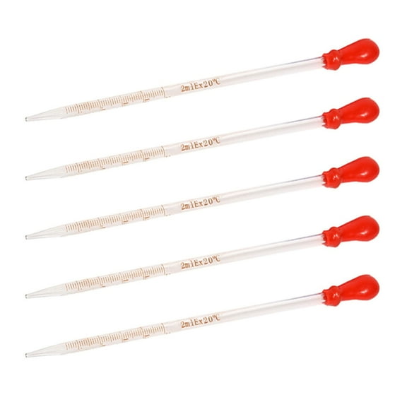 5 Pcs Liquid Pipettes Glass Liquid Dropper 0.5ml, 1ml, 2ml, 3ml, 5ml, 10ml Glass Scale Graduated Dropper for Laboratory