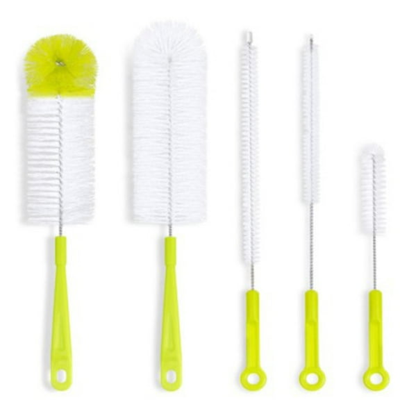 5 Pcs Long Handle Cleaning Brush Sets for Narrow-mouth Baby Bottle Pipe Washing Sports Water Bottle Glass Tube Cleaner Household Kitchen Clean Tools