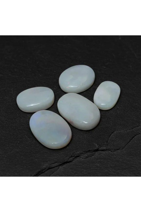 5 Pcs Lot Big Size Natural Australian Opal Fair & Good Quality Ring Size Gemstones 19-25MM