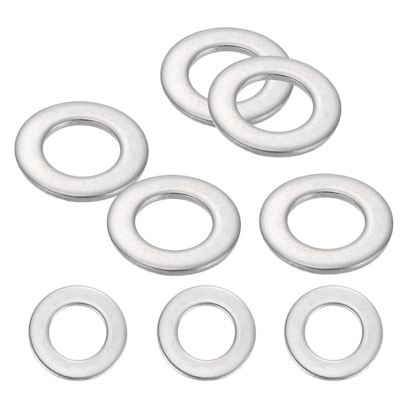 5 Pcs M16 304 Stainless Steel Flat Washers 16mm ID 30mm OD 2.5mm Thick, Silver