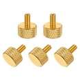 thumbnail image 1 of 5 Pcs M4x8mm Flat Head Knurled Thumb Screws for Graphics Card, Gold, 1 of 6