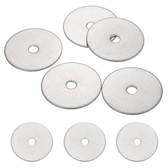 5 Pcs M6.5 304 Stainless Steel Flat Washers 6.5mm ID 40mm OD 1.5mm Thick, Silver