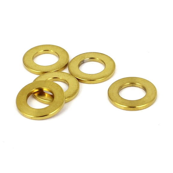 5 Pcs M6 Gold Tone Titanium Ti Metric Plain Flat Washer DIN 125A for Bolt Screw