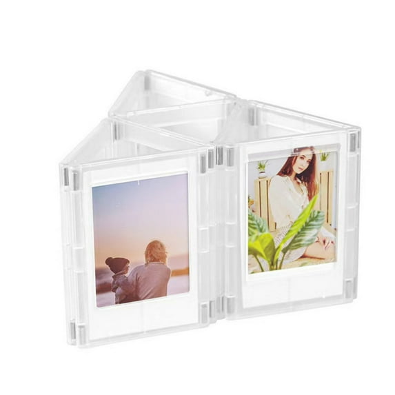 5 Pcs Magnetic Picture Frames for Polaroid Fujifilm Instax, 2 x 3 inch Mini Clear Collage Photo Display Set for Refrigerator Exploring Imagination with Multiple Creative Combinations