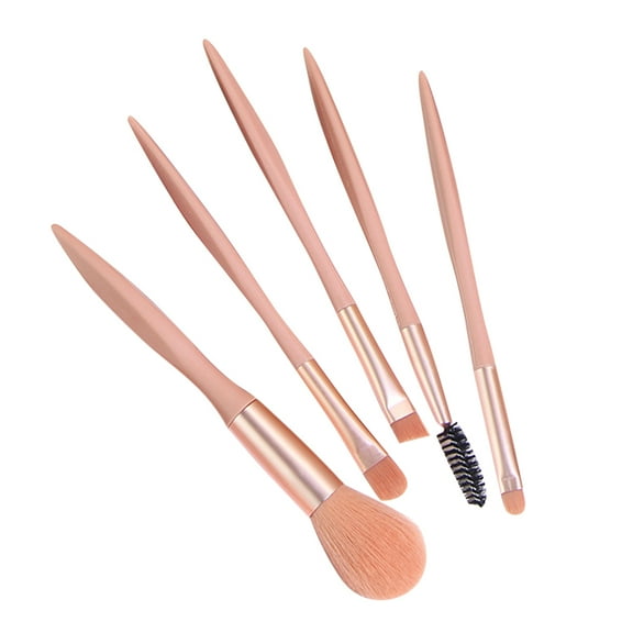 5 Pcs Makeup Brush Set Face Sets Kits Foundation Pink Plastic