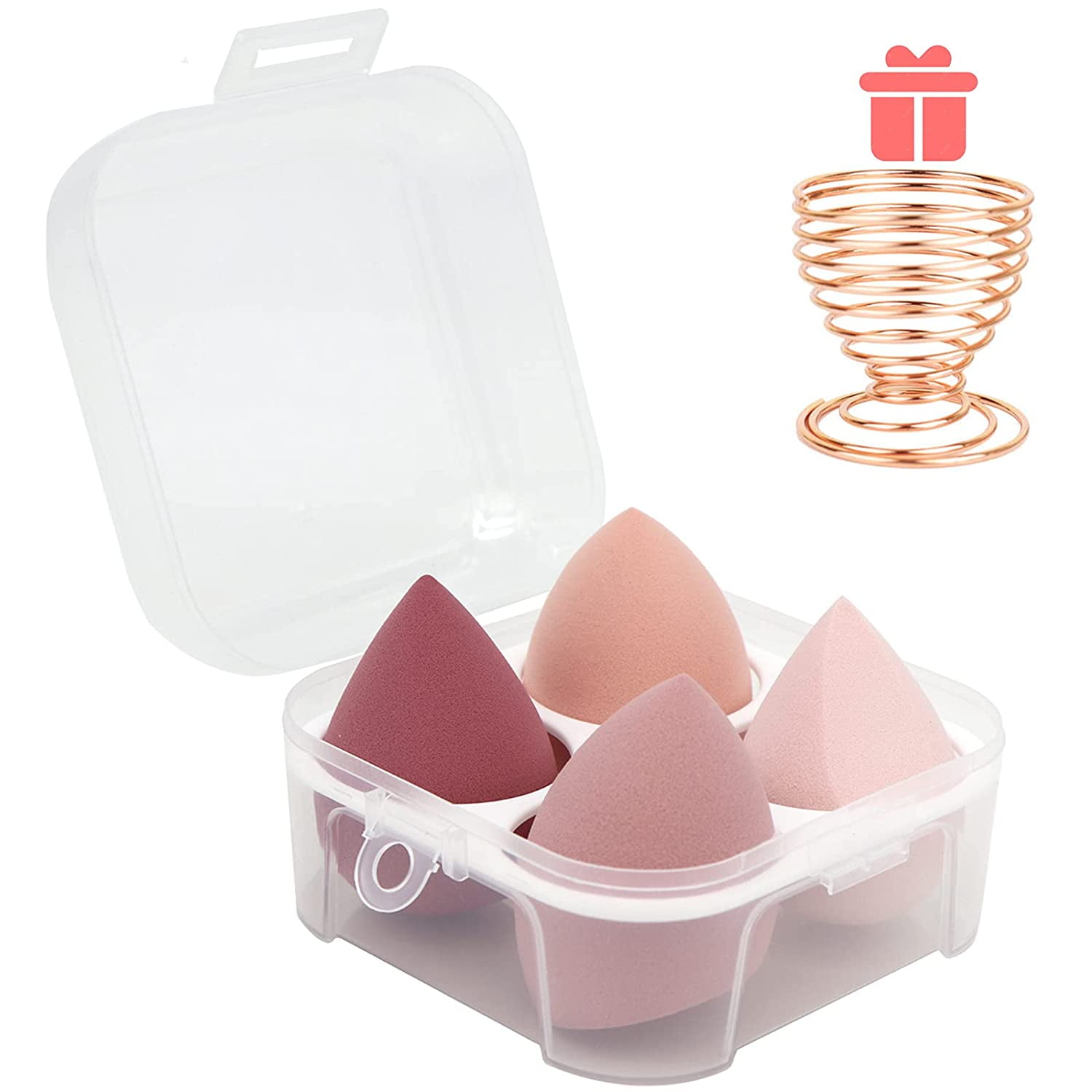 COSTICA Makeup Sponge Set Blender, Beauty Sponge Makeup Blender Flawless  for Liquid - Multi Colored 4 pcs Rose Series