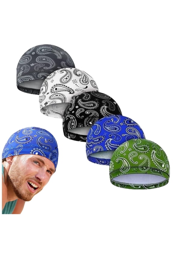 5 Pcs Men Skull Caps Cooling Welding Hard Helmet Liner Cycling Wicking Beanie Do Rag Head Wrap