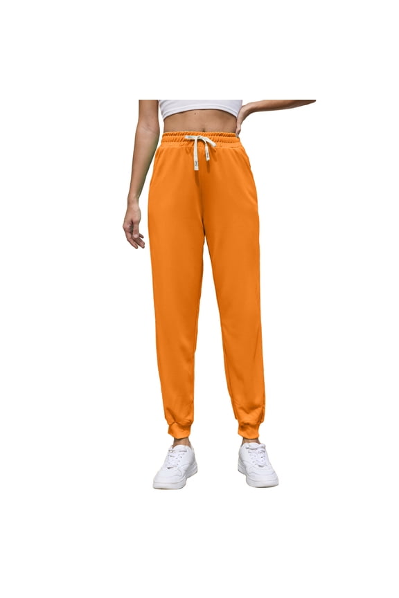 5 Pcs Mens Relaxed Joggers Sweatpants Fleece Comfortable Fit Orange XL