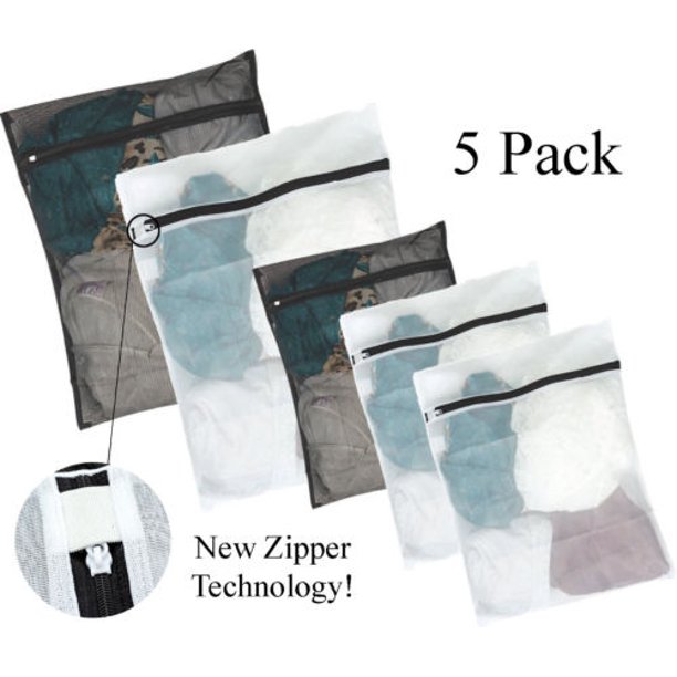 5 Pcs Mesh Laundry Bags2 large, 3 medium for Laundry,Blouse, Hosiery, Stocking, Underwear, Bra
