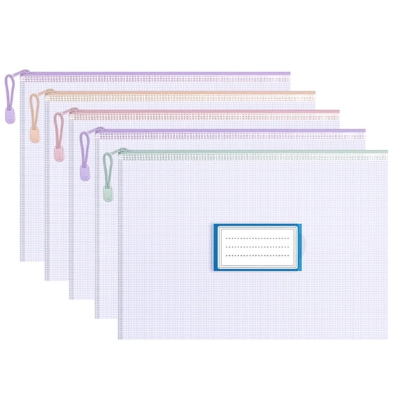 5 Pcs Mesh Zipper Pouch Bags,Zipper Bags For Organizing Storage,Zipper File Bags Document Multipurpose Travel Bags For Office,Board Game, Puzzles, Cosmetics,Travel Accessories,Mesh Zipper Bags,5 PCS