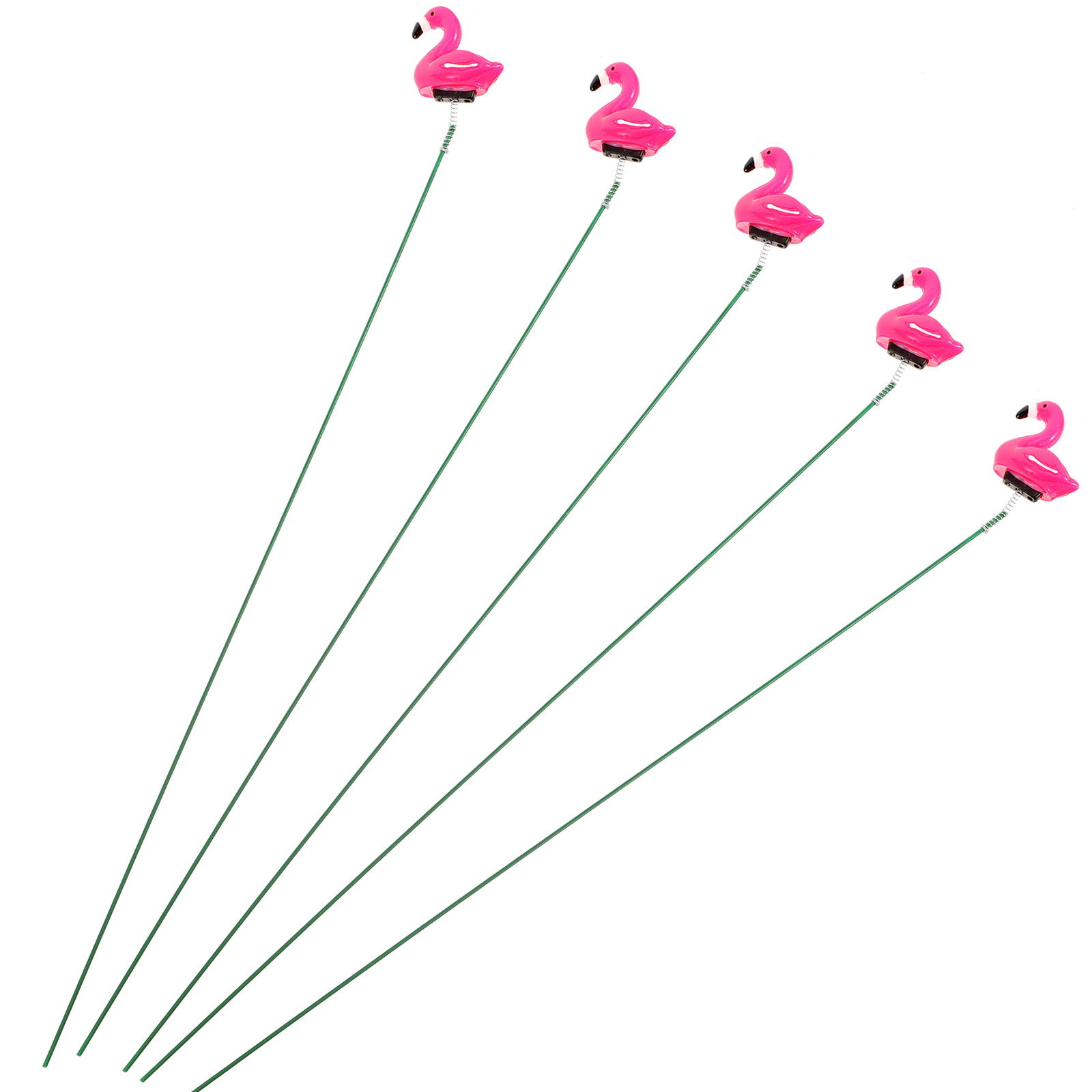 5 Pcs Metal Garden Stakes Decor Backyard Decorations Simulated Flamingo