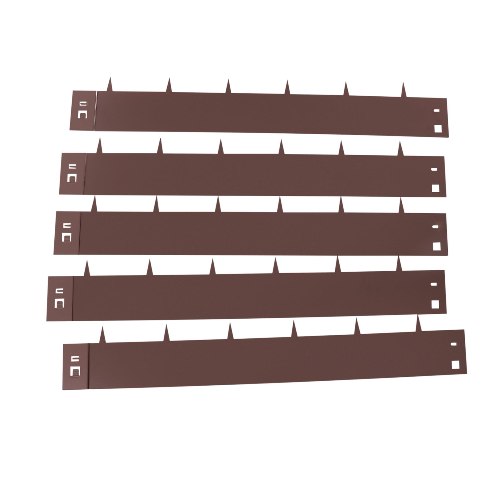 5 Pcs Metal Landscape Edging, 39x4 inch Steel Lawn Edging Bendable Garden Barrier with T-Shaped Structure Lawn Edge for Garden, Yard, Brown