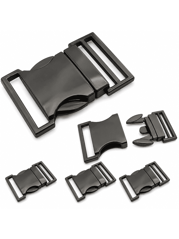 5‑Pcs Metal Side Release Buckles, 1‑Inch(25mm) Third Adjustment Buckle for Webbing Strap, Sewing DIY Craft Accessories-Metalgun