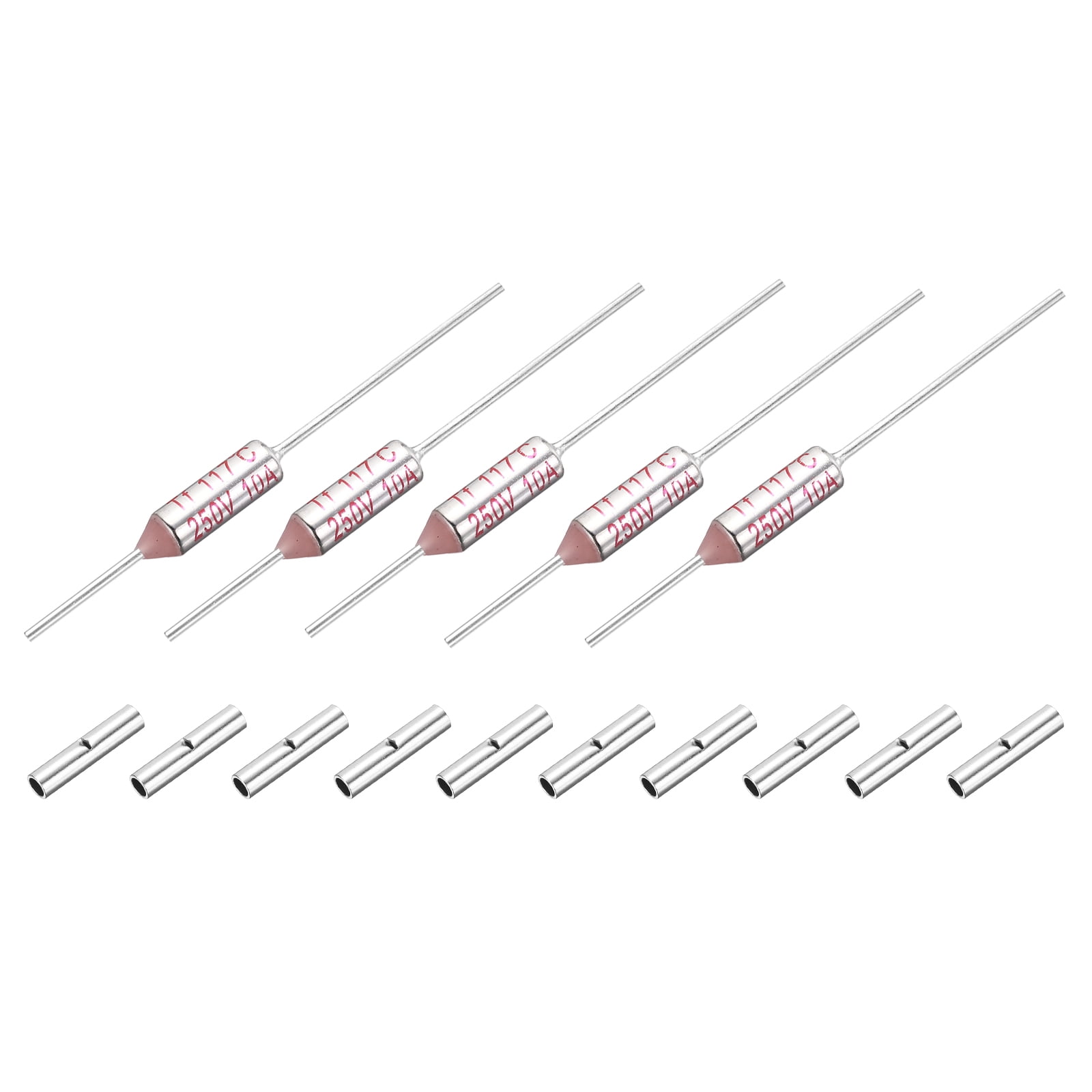 Fusible Thermique 2A 250V 117°C - Modèle 250V2A 117C P110A, 2 Broches, Neuf D'origine