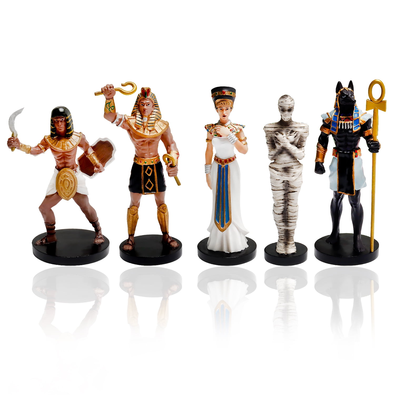 5 Pcs Miniature Egyptian Figure Ancient Egypt Character Figurine Set