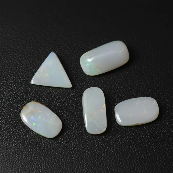 5 Pcs Mix Natural Australian Opal Fair & Good Quality Ring Size Gemstones 11-15MM