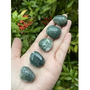 5 Pcs Moss Agate Tumbled Stones, Polished Natural Moss Agate Gemstone, Moss Agate Healing Crystals Moss Agate
