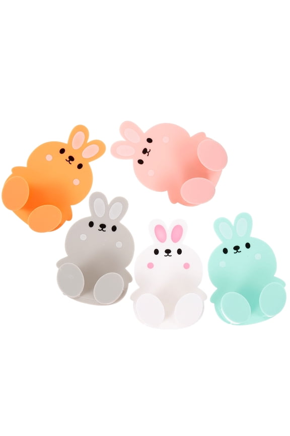 5 Pcs Multifunctional Socket Hook Key Fob Charger Hooks Wall Adhesive Cable Clips Power Line Bathroom Keychain