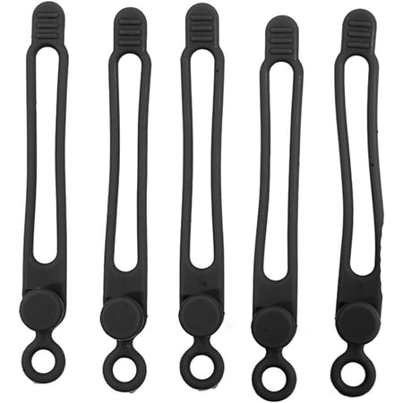 5 Pcs Multipurpose Cable Organizer Fastening Cable Ties Reusable Electric Cable Earphone Silicone Cord Ties(Black)