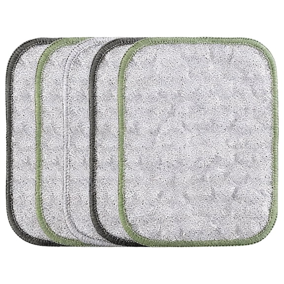 5 Pcs Multipurpose Wire Dishwashing Rags,Double-Layer Metal Scrubbing Pads,Non-Scratch Reusable Cleaning Cloths,Wire Cleaning Cloth,Wire Reuseable Cleaning Cloths for Kitchen,Pots,(Gray,4.72x6.29 in)