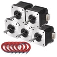 thumbnail image 1 of 5 Pcs Nema 17 Stepper Motor 42x42x34MM Bipolar 1.3A/3.1V 0.28N.M 42 Motor 2 Phase Servo Motor 1.14 Degree, 1 of 6