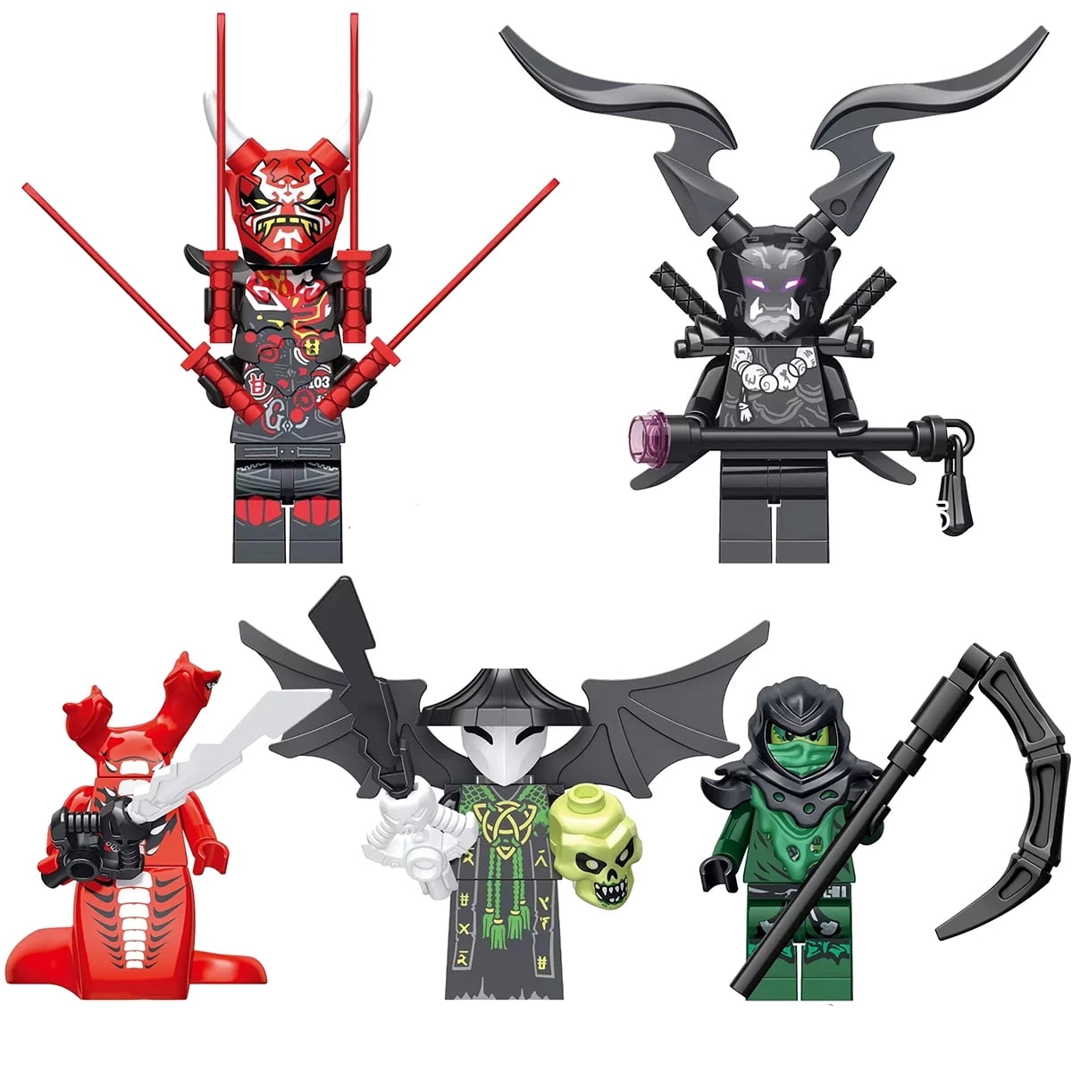 5 Pcs Ninjago Minifigures Building Blocks Toys, 1.77 Inch Ninja Action  Figures Anime Movie Character Figures Battle Stitching Toy for Boys Girls  Fans Birthday Gift Christmas Gift - Walmart.com