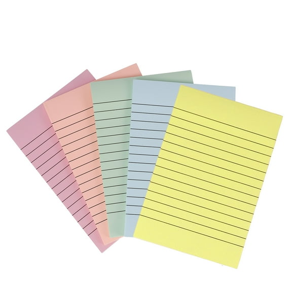 5 Pcs Note Pads Striped Sticky Notes Work Planner Fluorescent Color