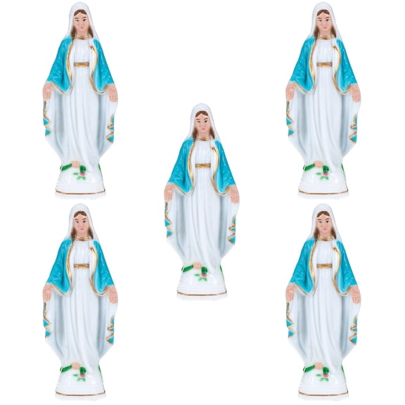 5 Pcs Our Lady of God Ornament Church Decor Religious Style Adornment Decoration Vintage Wedding Decorations Table Top Home Mother Miss